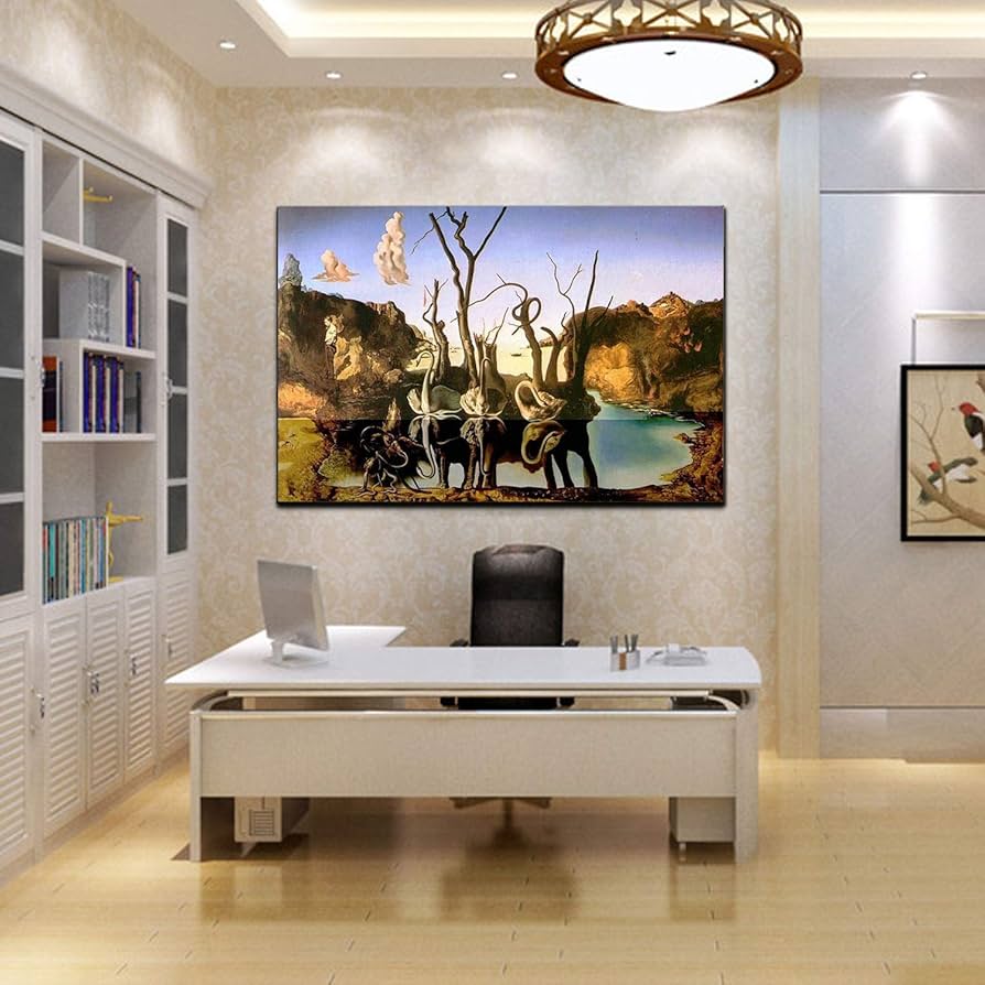 Amazon.co.jp: ZENDA Salvador Dali ウォールアート Dalí Swans